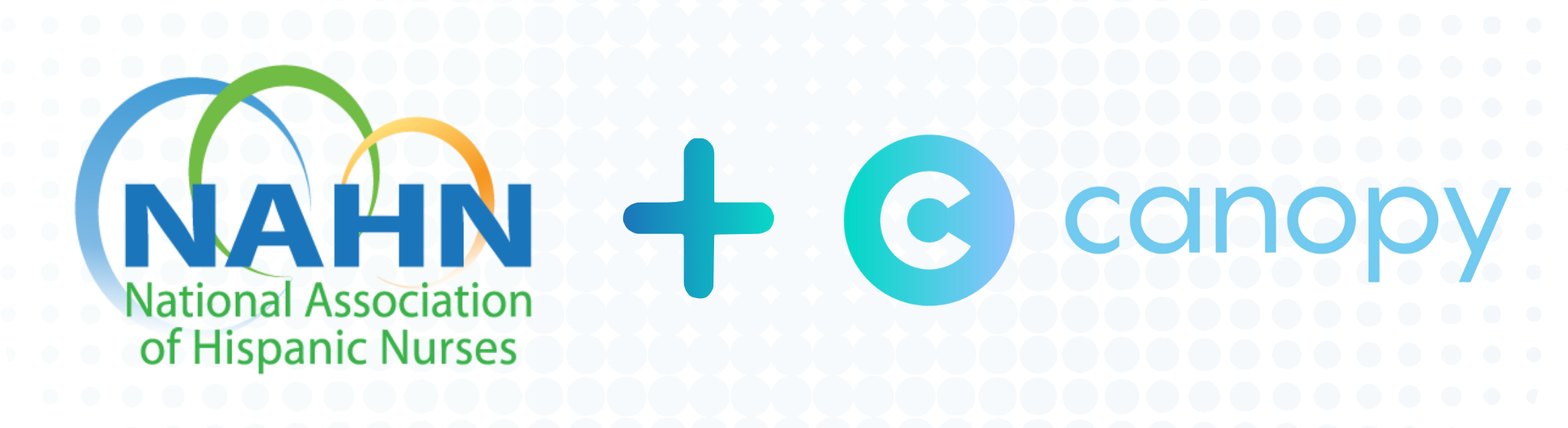 NAHN and Canopy Logos with a plus sign in the middle