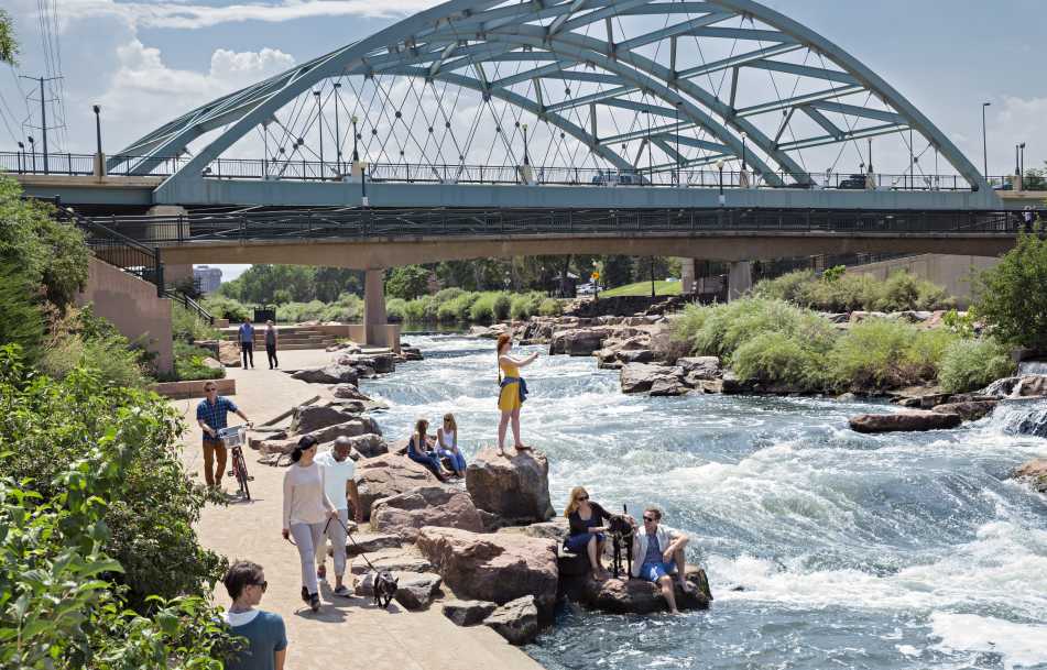 View of a Denver Park and Bridge